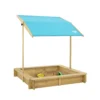 TP Toys Timber Rectangular Sand Pit With Canopy -Outdoor Garden tp toys timber rectangular sand pit with canopy5021854102752 01c bq