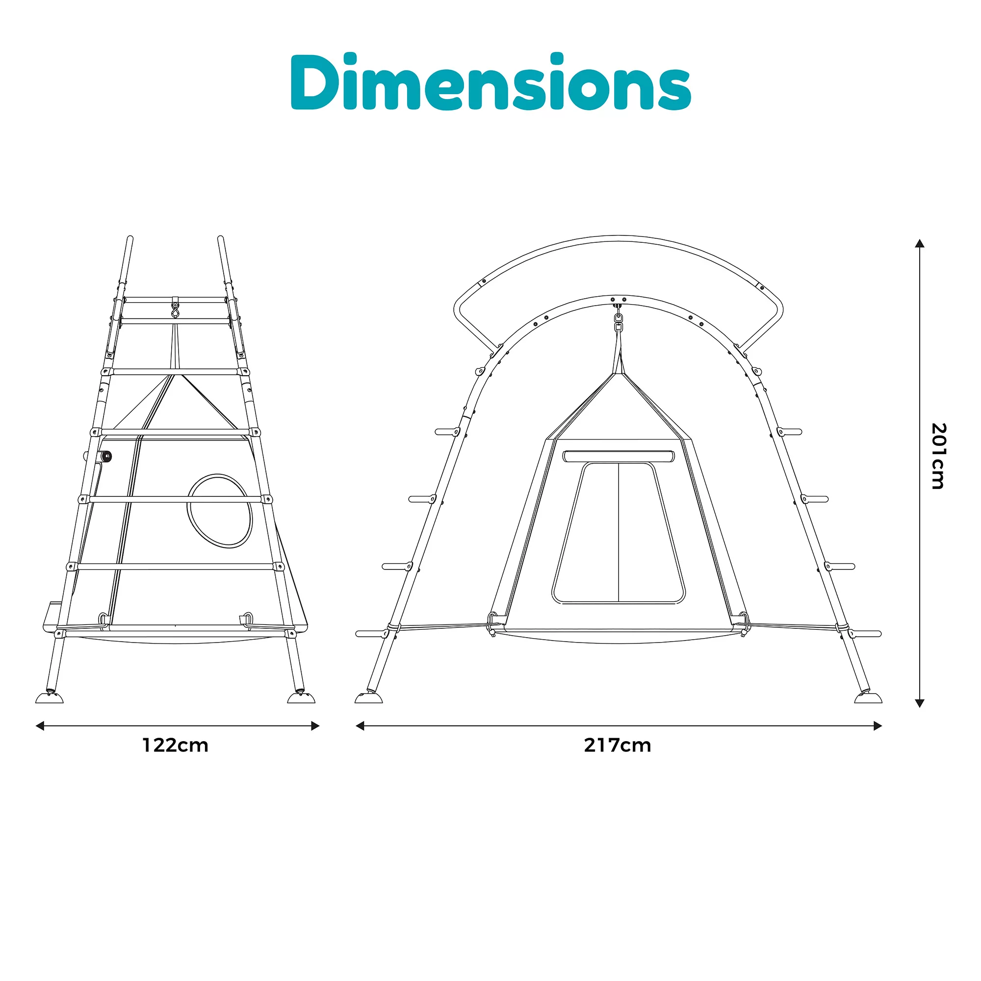 TP Toys UFO Black Metal Climbing Frame & Swing Set 8 TP Toys UFO Black Metal Climbing Frame & Swing Set - Image 6