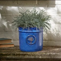 Verve Barcău Blue Ceramic Round Plant Pot (Dia)20cm -Outdoor Garden verve barcau blue ceramic round plant pot dia 20cm5059340327754 01i