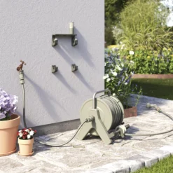 Verve Freestanding Manual Hose Reel Set (L)25m -Outdoor Garden verve freestanding manual hose reel set l 25m5059340251011 02i