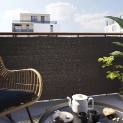 Woven Breeze Grey High-density Polyethylene (HDPE) & Woven Fibre Garden Screen (H)1m (W)3m -Outdoor Garden woven breeze grey high density polyethylene hdpe woven fibre garden screen h 1m w 3m5059340672359 01i